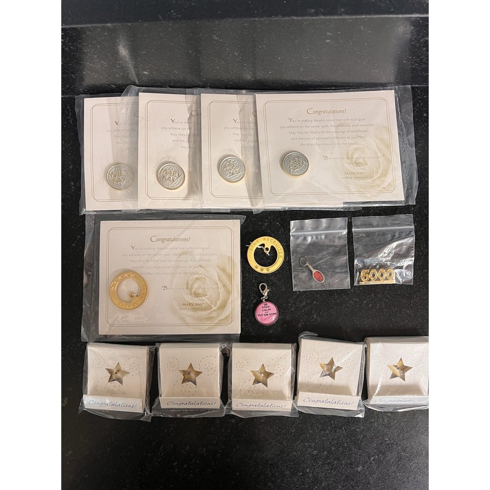 Lot Of 14 New Vintage Mary Kay‎ Cosmetics Awards Accomplishment Pins & Badges